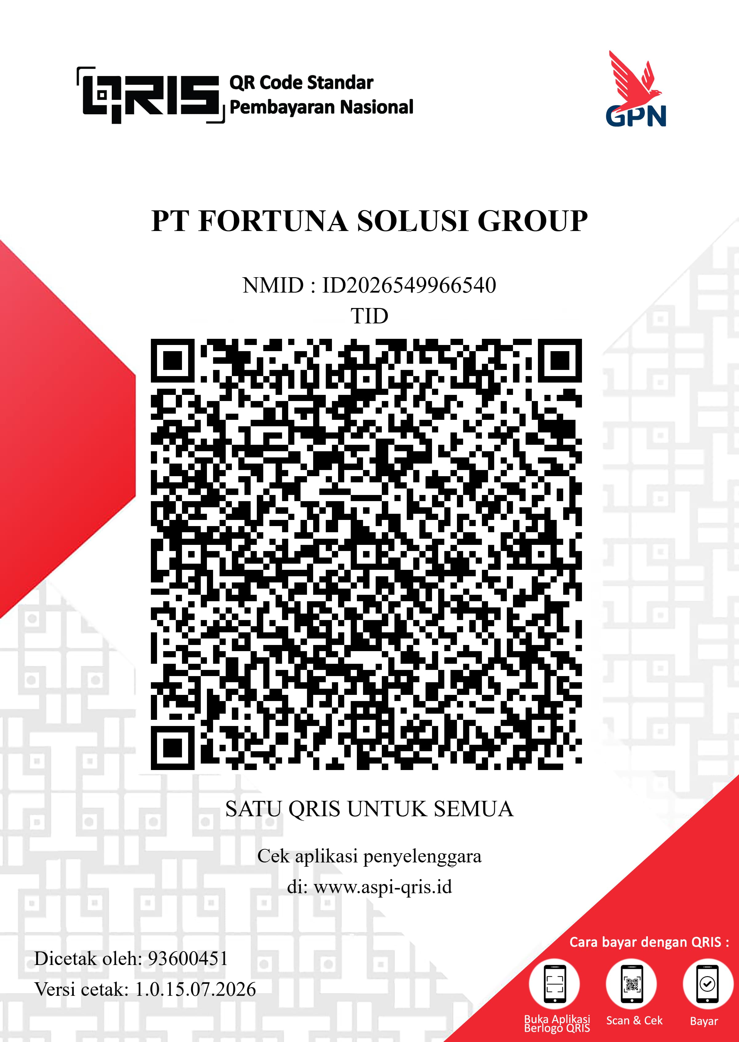 Fortuna QRIS Payment